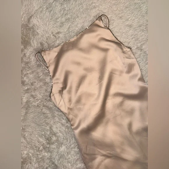 New HOUSE OF CB 'Margiela' Ivory Crystallised Midi Dress sz M - Picture 8 of 11